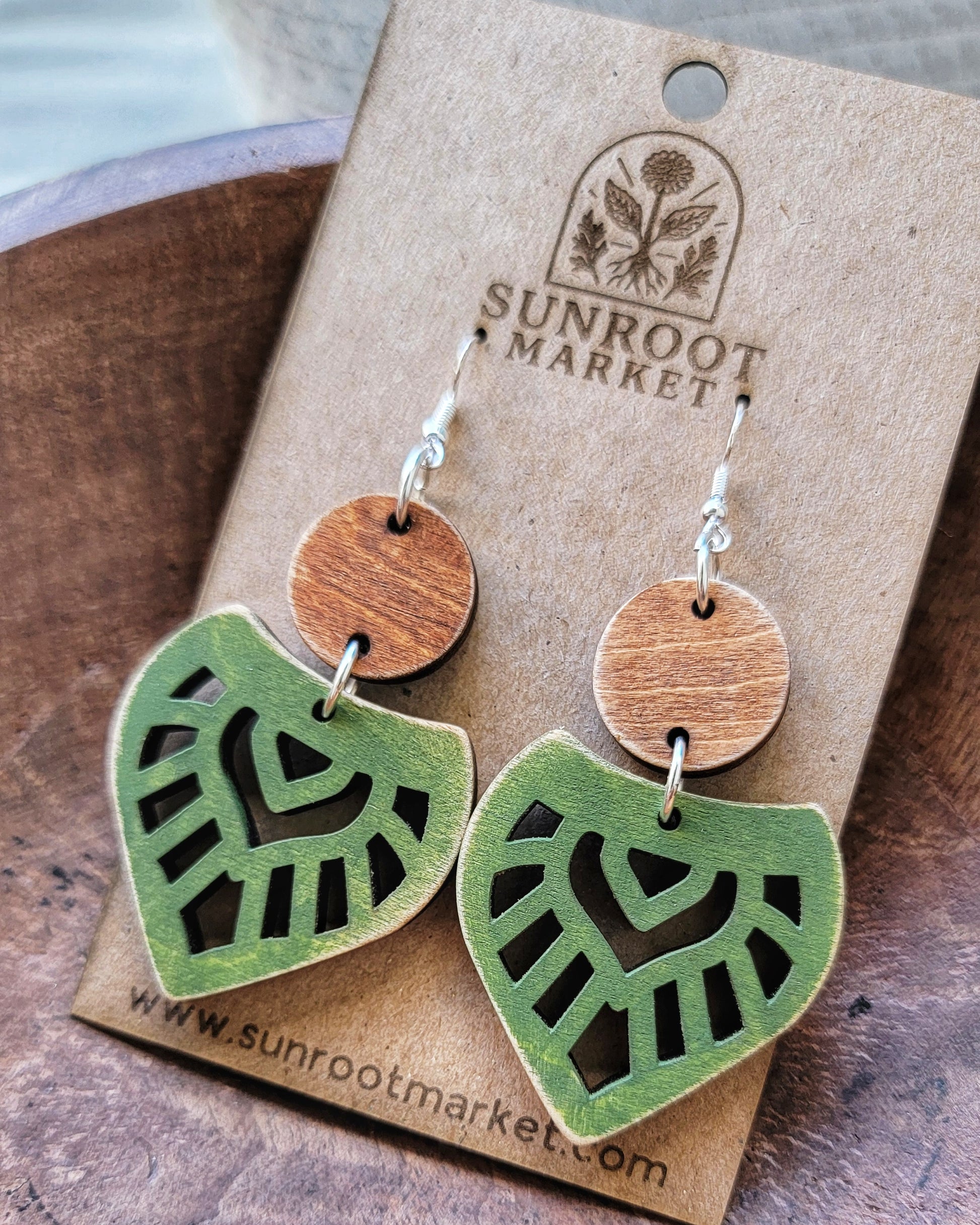 Green Boho Earrings