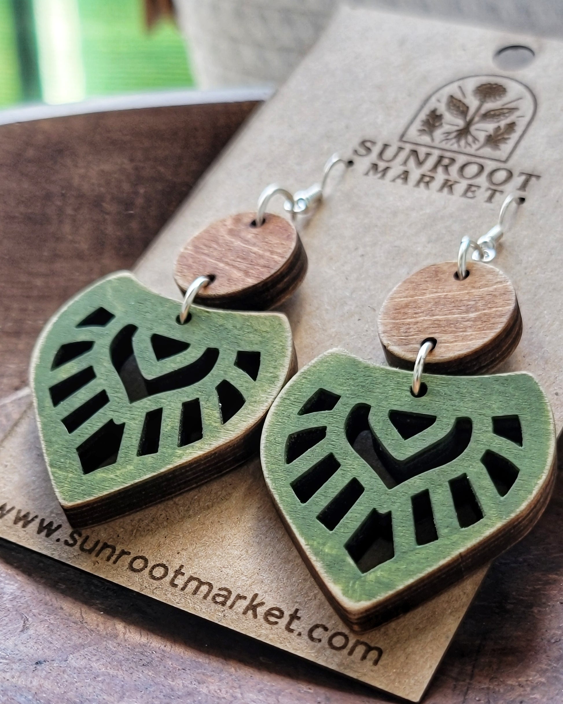 Green Boho Earrings