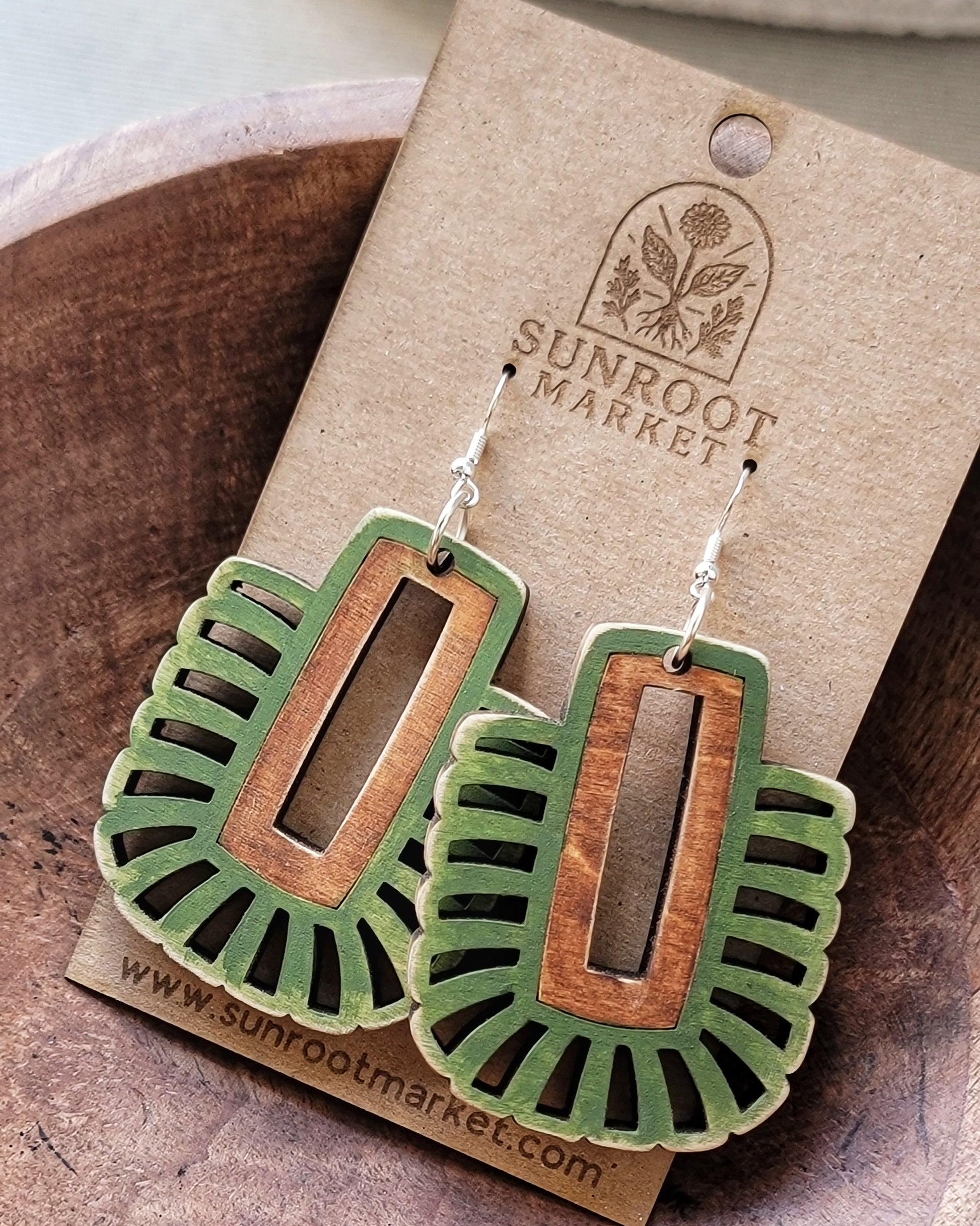 Green Bohemian Earrings